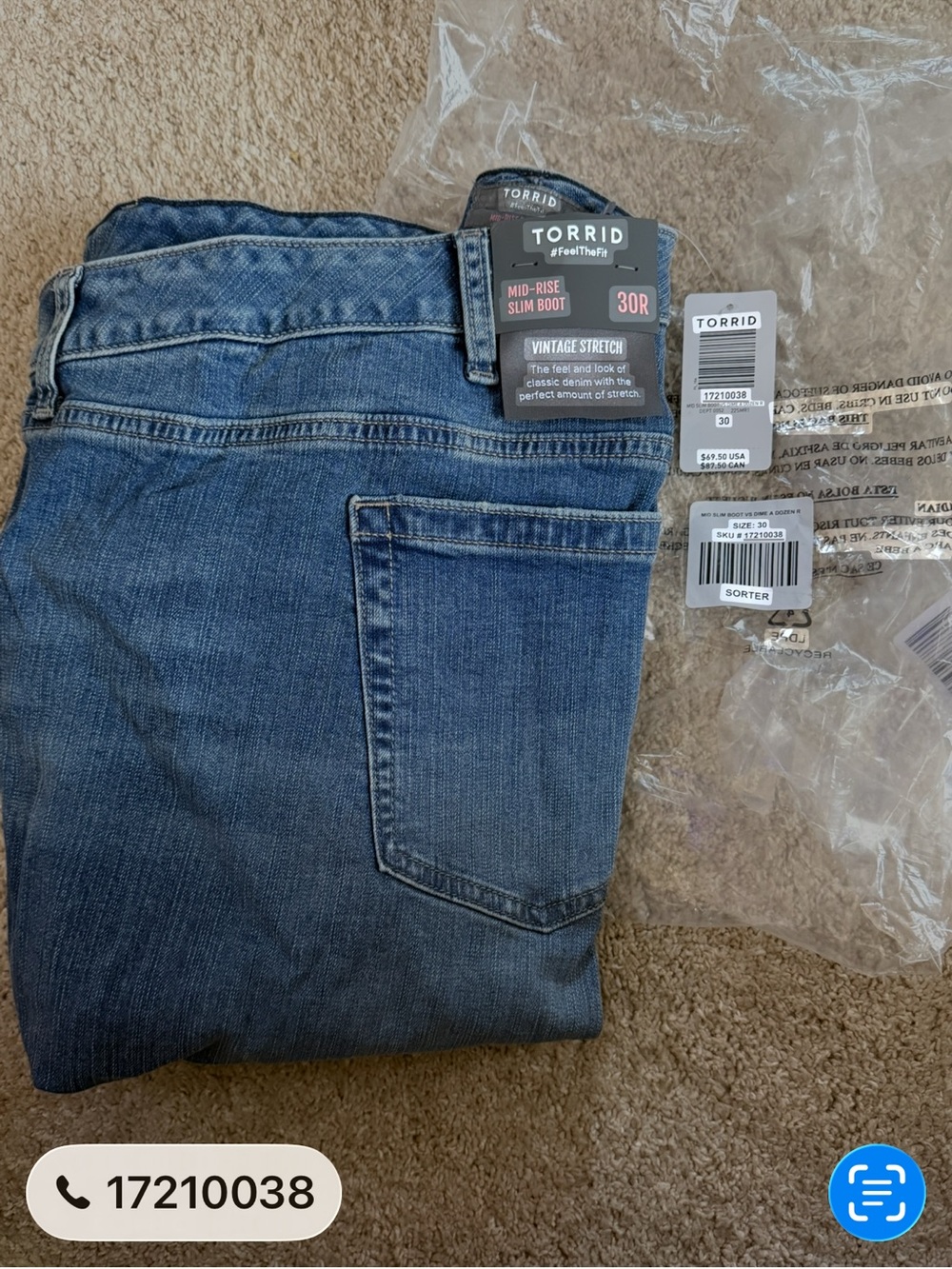 TORRID midrise Slim boot vintage stretch jeans Size: 30R